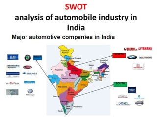 SWOT
analysis of automobile industry in
India

 