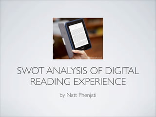 SWOT ANALYSIS OF DIGITAL
READING EXPERIENCE
by Natt Phenjati
http://www.telegraph.co.uk
 