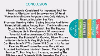 Swot analysis of micro finance | PPTX