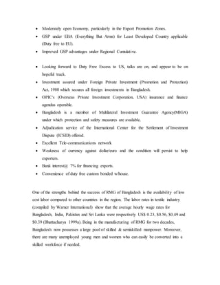 Swot analysis of textile sector for bangladesh | DOCX