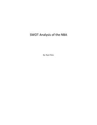 SWOT Analysis of the NBA
By: Ryan Ross
 