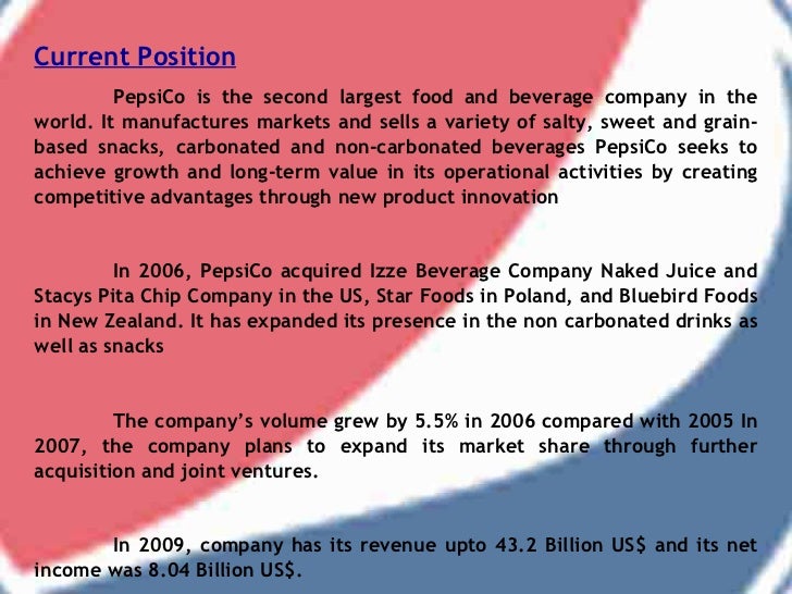 swot analysis pepsi Best answer: s- has a big share , popular, well know by costumers,recruite celebrities for promotion w-competitors ''coca-cola' o-expansion, posibility to. swot analysis pepsi Best answer: s- has a big share , popular, well know by costumers,recruite celebrities for promotion w-competitors ''coca-cola' o-expansion, posibility to.