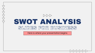 SWOT ANALYSIS
SLIDES FOR BUSINESS
Here is where your presentation begins
 