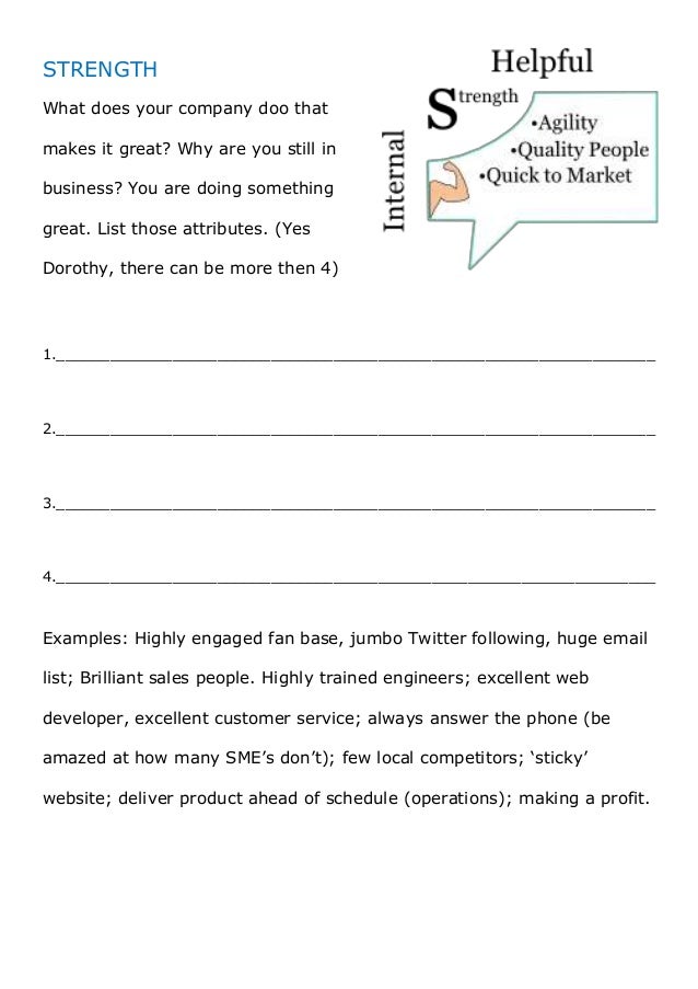 swot analysis worksheet