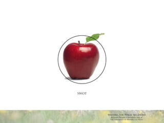 SWOT




       Writing For Public Relations
        Richard Becker, Copywrite, Ink. at
        the University of Nevada, Las Vegas
 