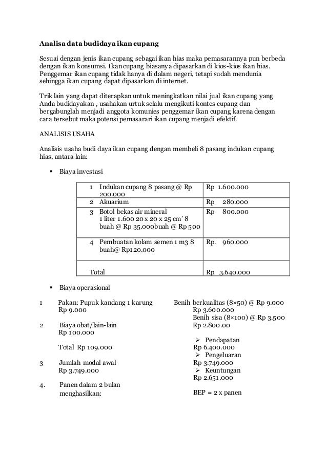 Analisis Swot Ikan Cupang