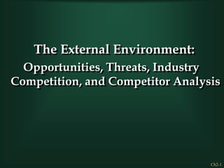 The External Environment: Opportunities, Threats, Industry Competition, and Competitor Analysis 