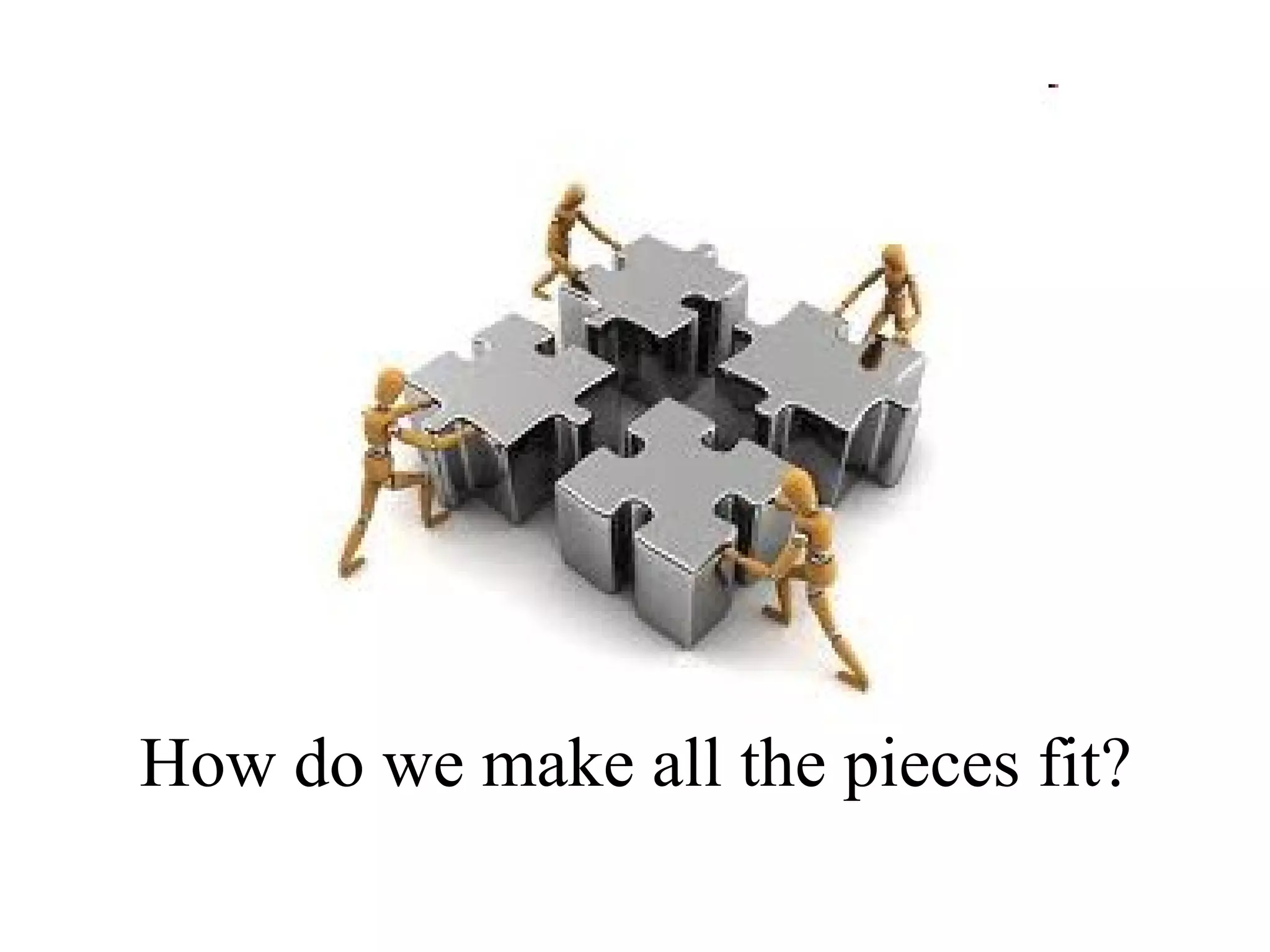 How do we make all the pieces fit?
 