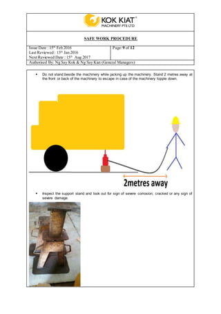 Swp for jacking of articulated dumper truck | DOCX