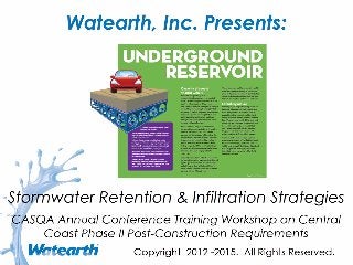 Watearth Stormwater Retention and Infiltration Strategies