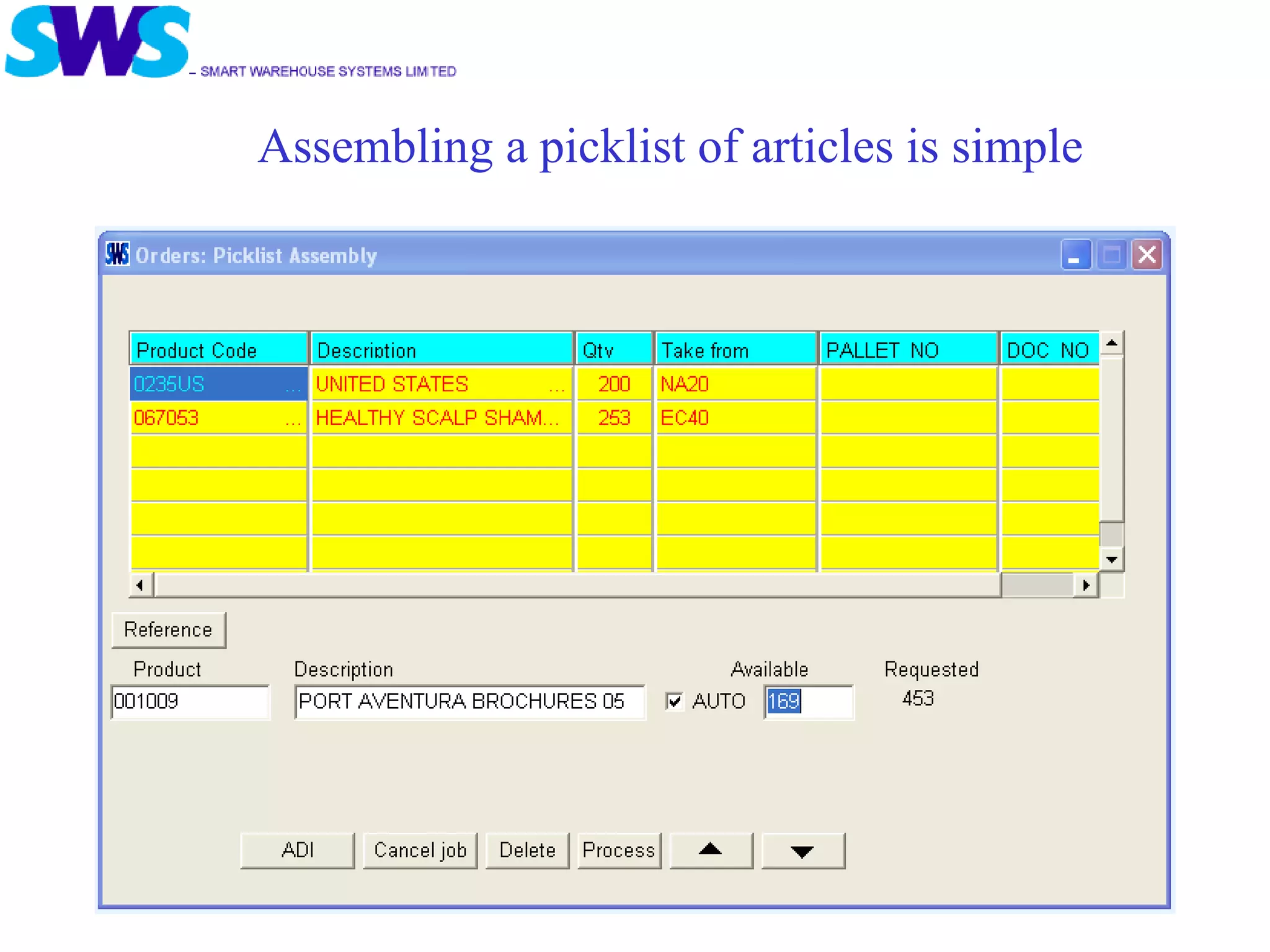 Assembling a picklist of articles is simple 
