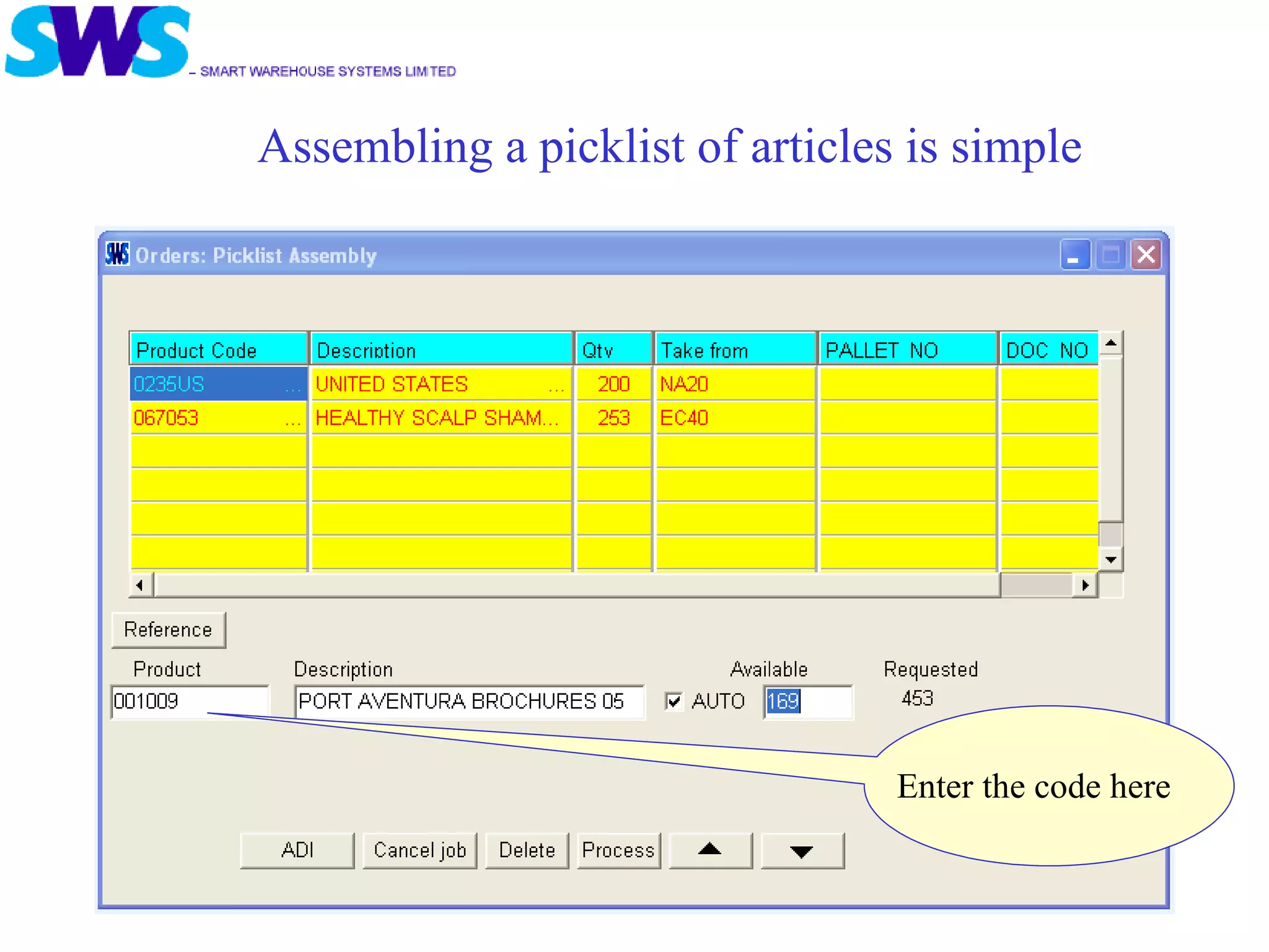Assembling a picklist of articles is simple Enter the code here 