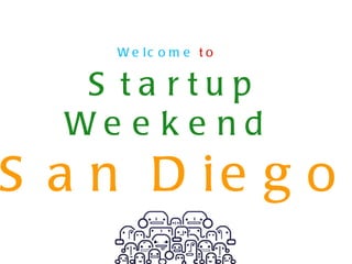 Welcome  to  Startup Weekend   San Diego 