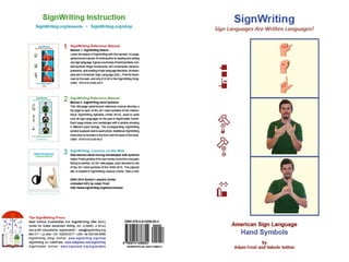 American Sign Language Hand Symbols SignWriting Manual
