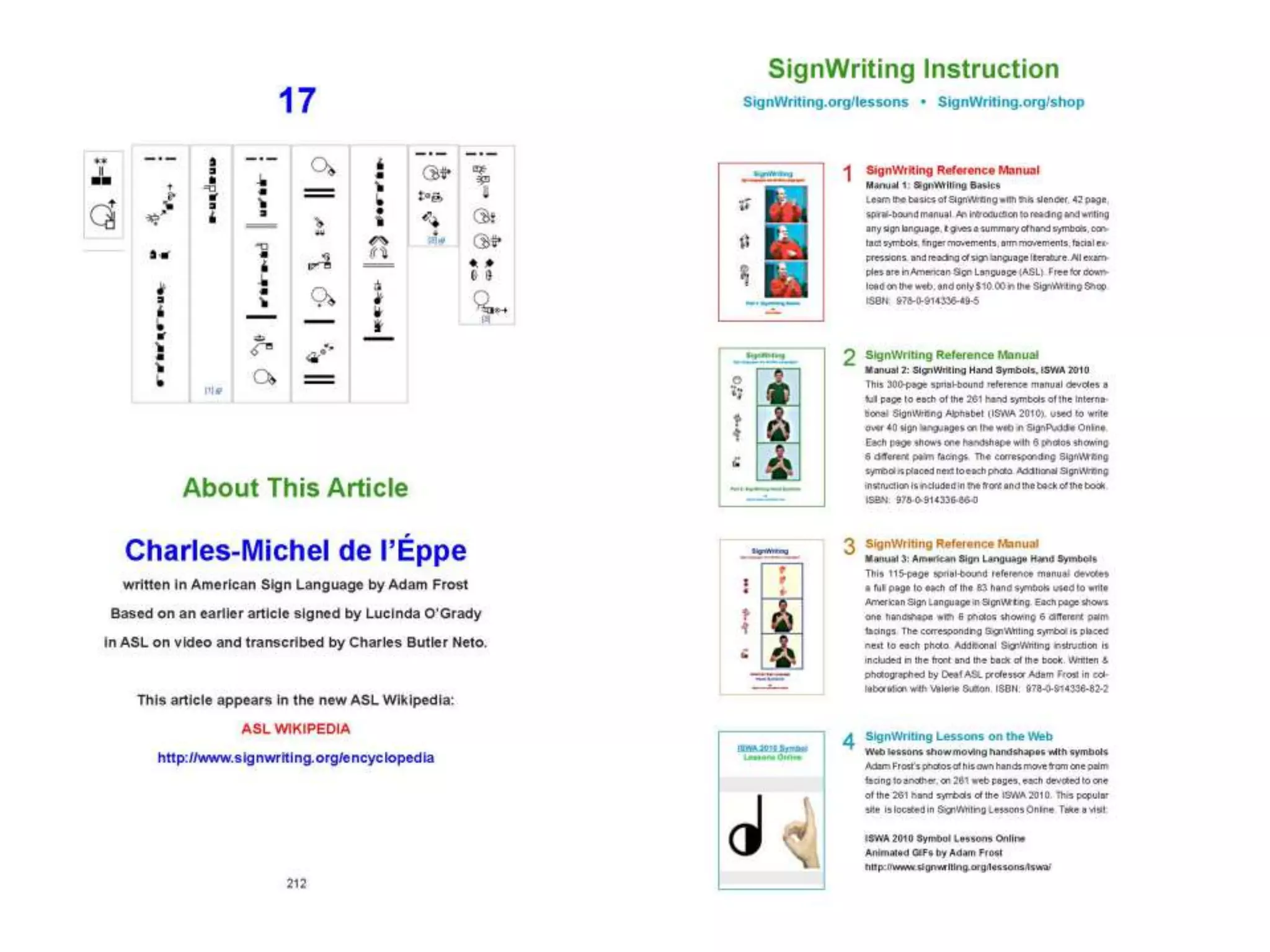 Lessons in SignWriting Textbook by Valerie Sutton