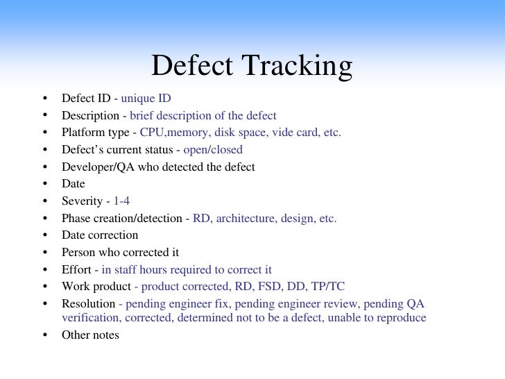 defect tracking template