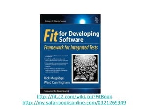 http://fit.c2.com/wiki.cgi?FitBook
http://my.safaribooksonline.com/0321269349
 