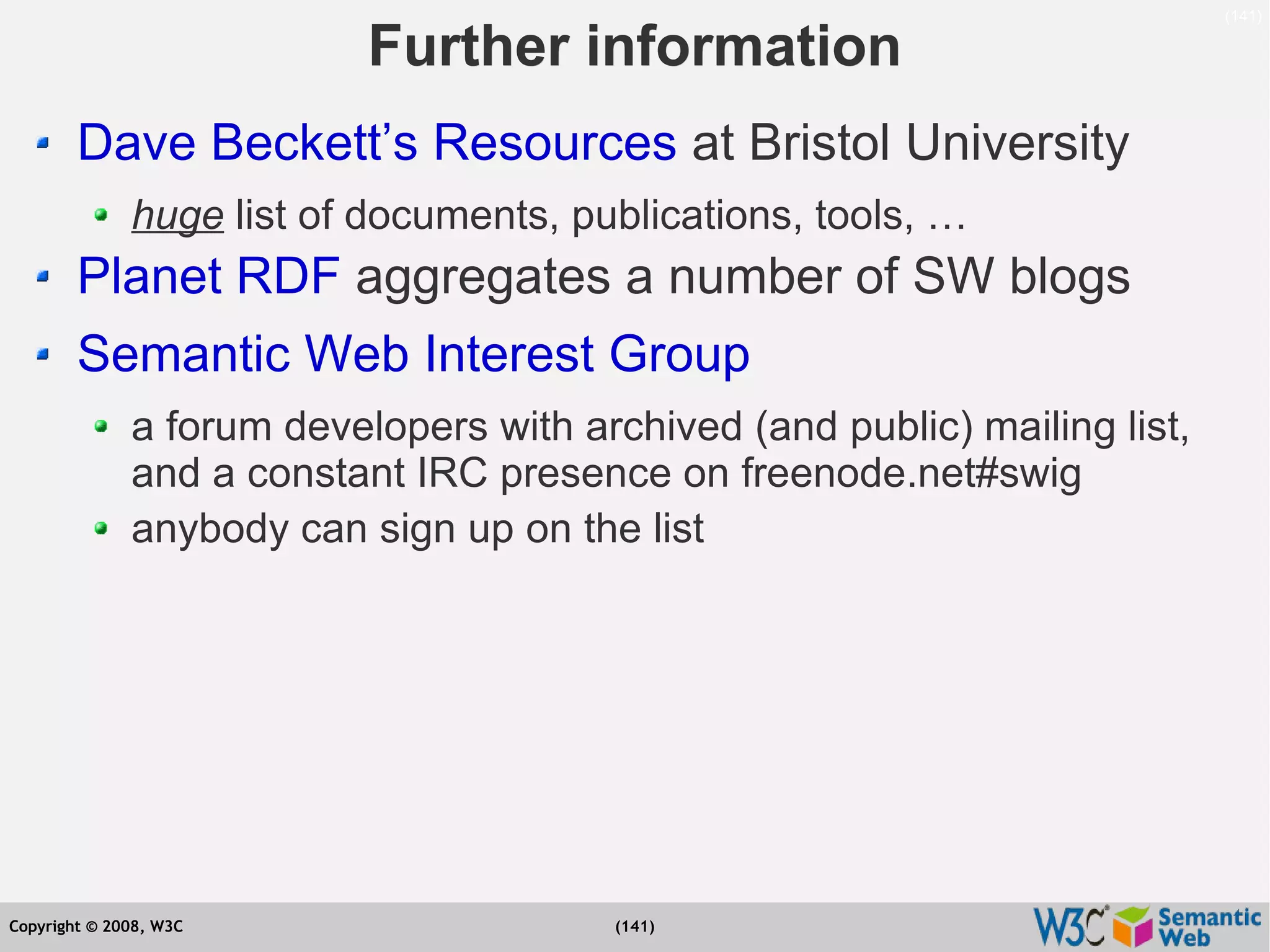 Semantic Web Tutorial at ESTC2008, Vienna, on September 24, 2008