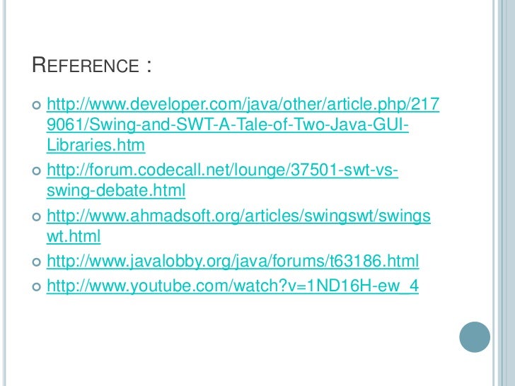 Swt Vs Swing