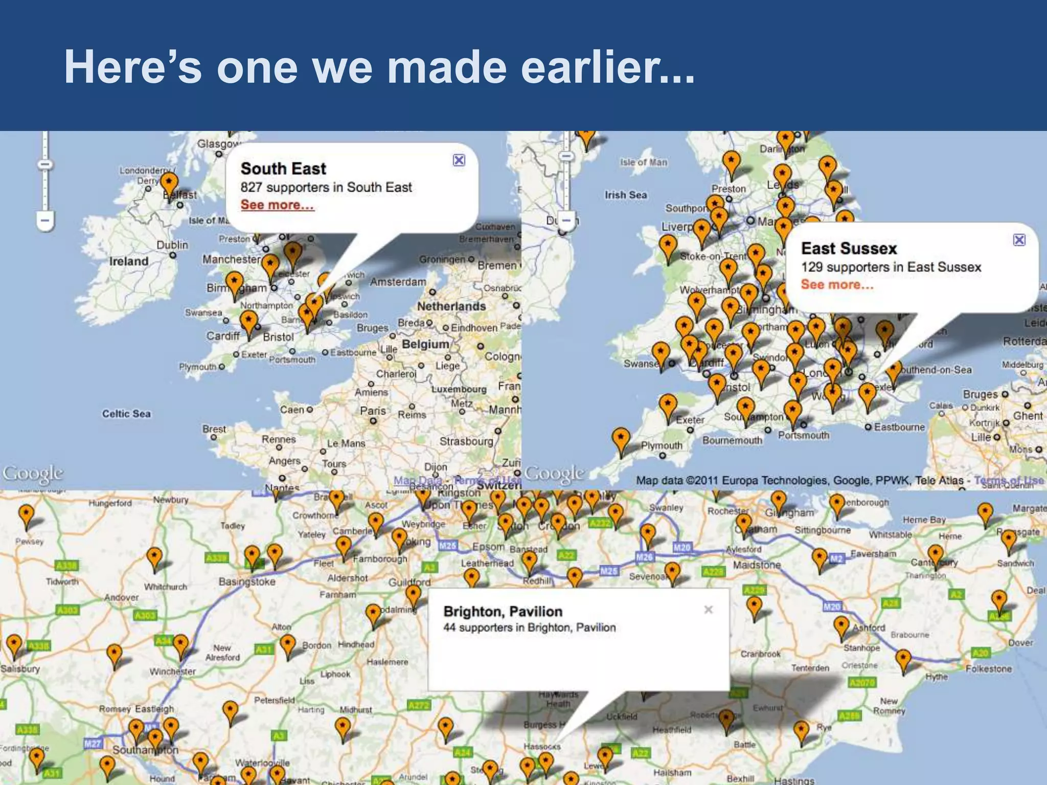 Here’s one we made earlier...
Mapping advocacy: Recipe 2


• Group advocates by
  constituency!
 