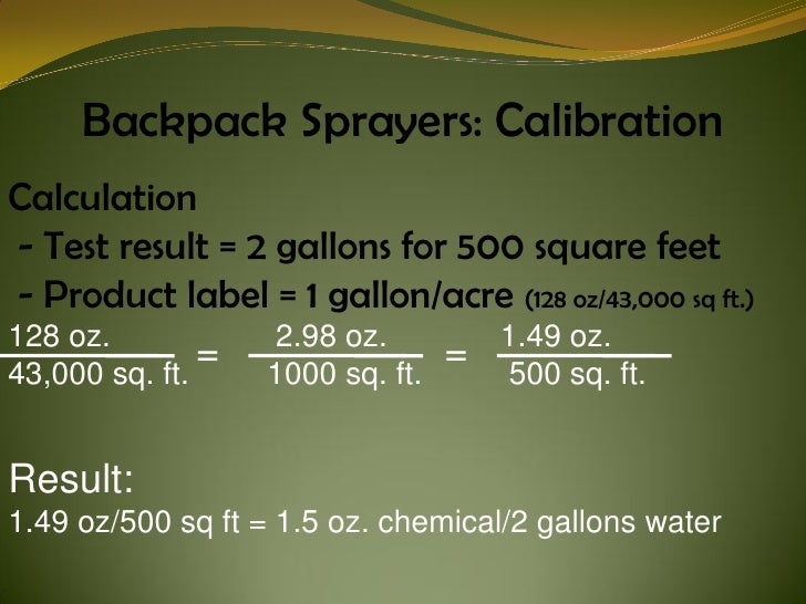 Backpack Sprayers Use, Maintenance & Calibration