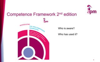 Competence Framework 2nd edition
8
Who is aware?
Who has used it?
 