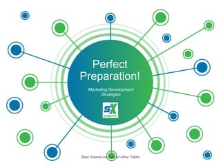 Perfect
Preparation!
Marketing Development
Strategies
Best Viewed on iPad or other Tablet
 