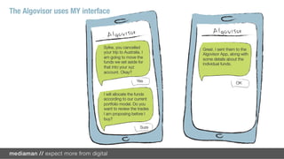 Thank you for coming


#SXALGOVISOR

 !   Download slides
     www.mediaman.net/algovisor
 !   Contact
     Sylke.Laine@mediaman.net
 