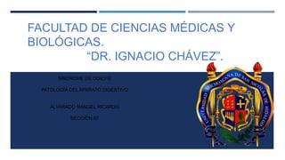 FACULTAD DE CIENCIAS MÉDICAS Y
BIOLÓGICAS.
“DR. IGNACIO CHÁVEZ”.
SÍNDROME DE OGILVIE
PATOLOGÍA DEL APARATO DIGESTIVO
ALVARADO RANGEL RICARDO
SECCIÓN 07
 