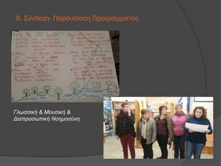 9. Σύνθεση- Παρουσίαση Προγράμματος
Γλωσσική & Μουσική &
Διαπροσωπική Νοημοσύνη
 