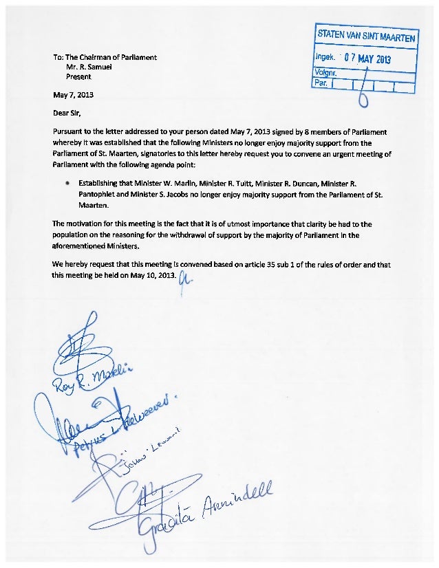 New Majority in Parliament Request Urgent Meeting of the 