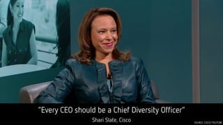 “Every CEO should be a Chief Diversity Officer”
Shari Slate, Cisco SOURCE: CISCO/YOUTUBE
 