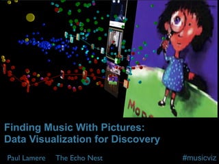 Finding Music With Pictures:
Data Visualization for Discovery
Paul Lamere   The Echo Nest        #musicviz
 