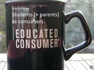 Tectonic Change<br />Students [+ parents]as consumers.<br />