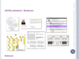 UX Deliverables:  Examples3/13/20109"User Experience Design Deliverables: Expert's Choice" - Lilia Manguy