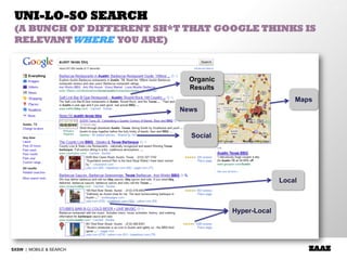 Mobilizing Performance for Search -- SXSW 2011