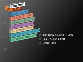   The King is Dead - Cash
   Isis – Austin Effort
   Card Case
 