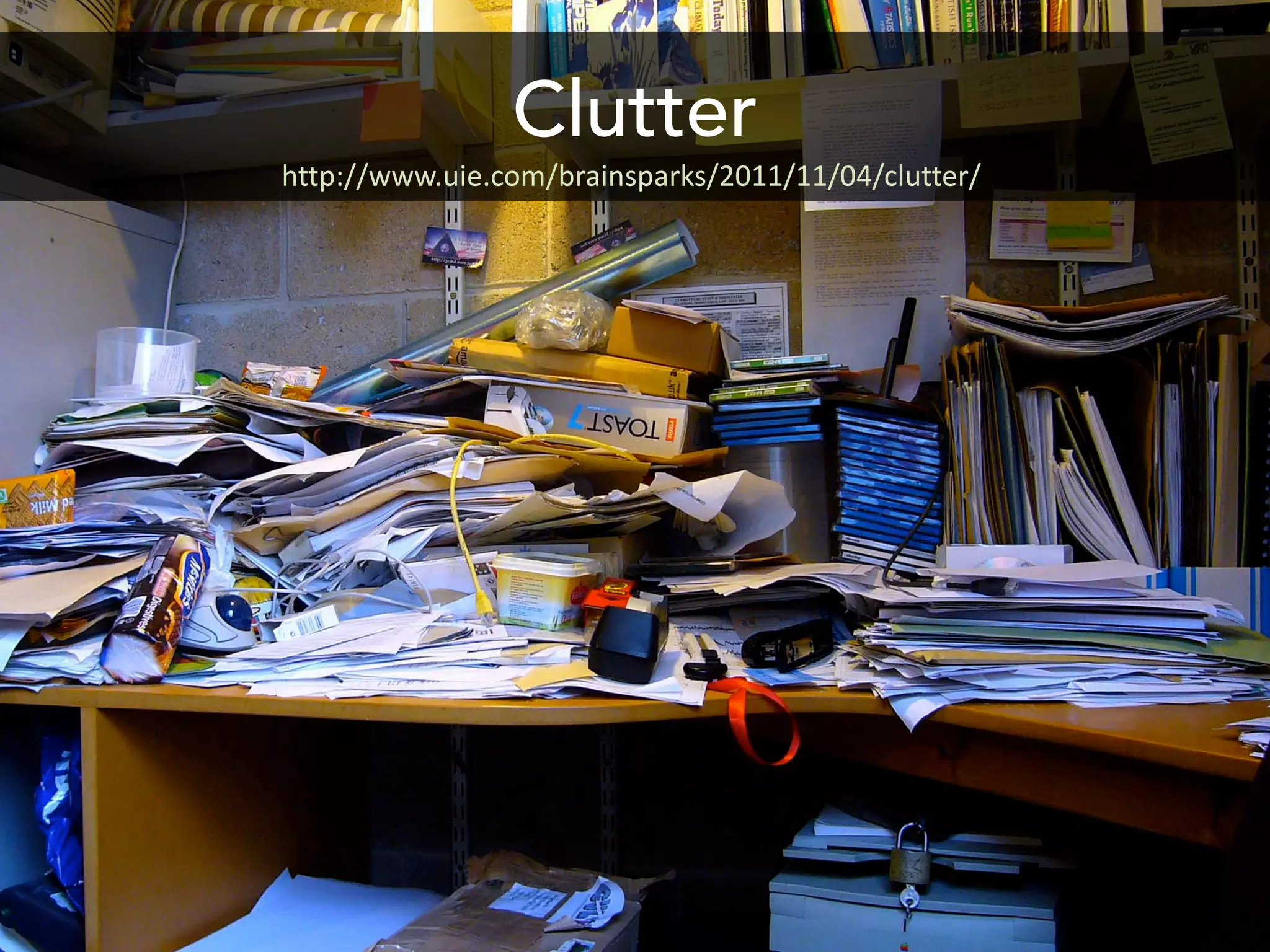 Clutter
http://www.uie.com/brainsparks/2011/11/04/clutter/
 