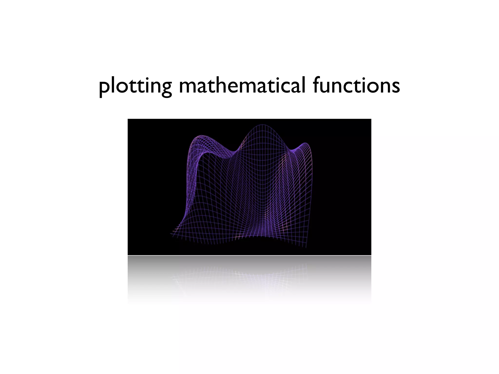 plotting mathematical functions
 