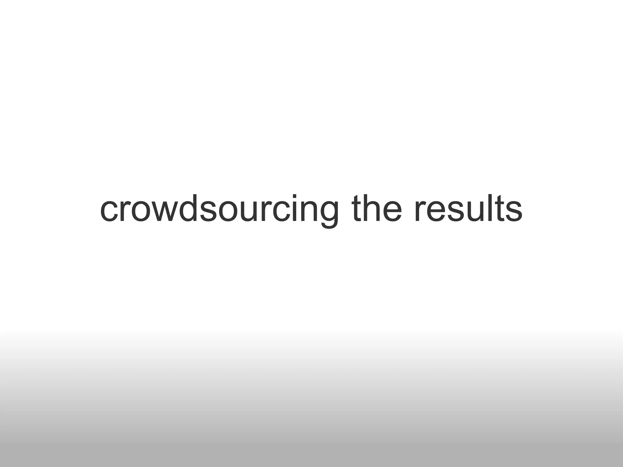 crowdsourcing the results
 
