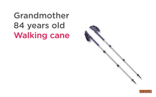 Grandmother
84 years old
Walking cane
 