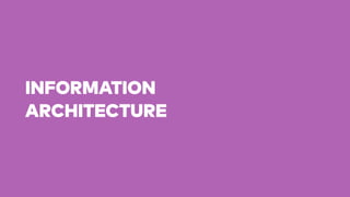 INFORMATION
ARCHITECTURE
 