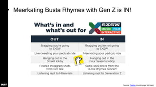 Meerkating Busta Rhymes with Gen Z is IN!
Source: Digiday (much longer list there)
 