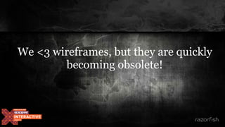 We <3 wireframes, but they are quickly
becoming obsolete!
 
