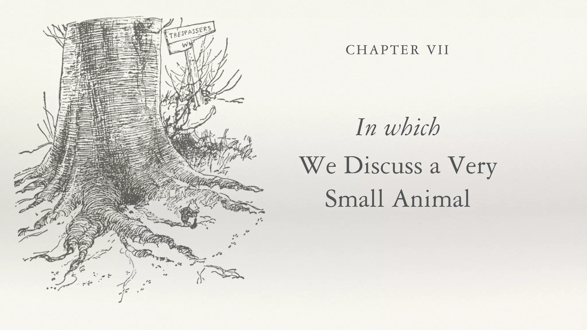 CHAPTER VII
In which
We Discuss a Very
Small Animal
 