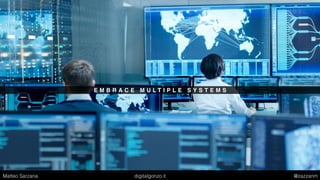 E M B R A C E M U L T I P L E S Y S T E M S
Matteo Sarzana digitalgonzo.it @zazzanm
 
