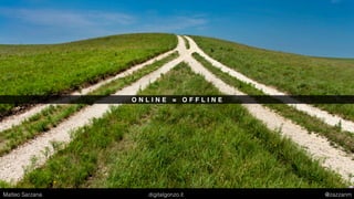 O N L I N E = O F F L I N E
Matteo Sarzana digitalgonzo.it @zazzanm
 