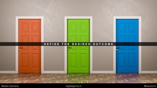 D E F I N E T H E D E S I R E D O U T C O M E
Matteo Sarzana digitalgonzo.it @zazzanm
 