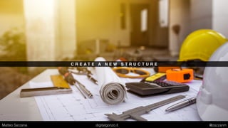 C R E A T E A N E W S T R U C T U R E
Matteo Sarzana digitalgonzo.it @zazzanm
 