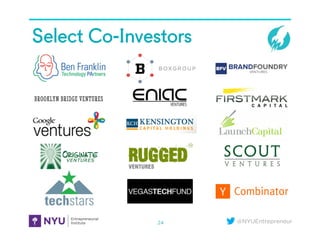 @NYUEntrepreneur
Select Co-Investors
24
 